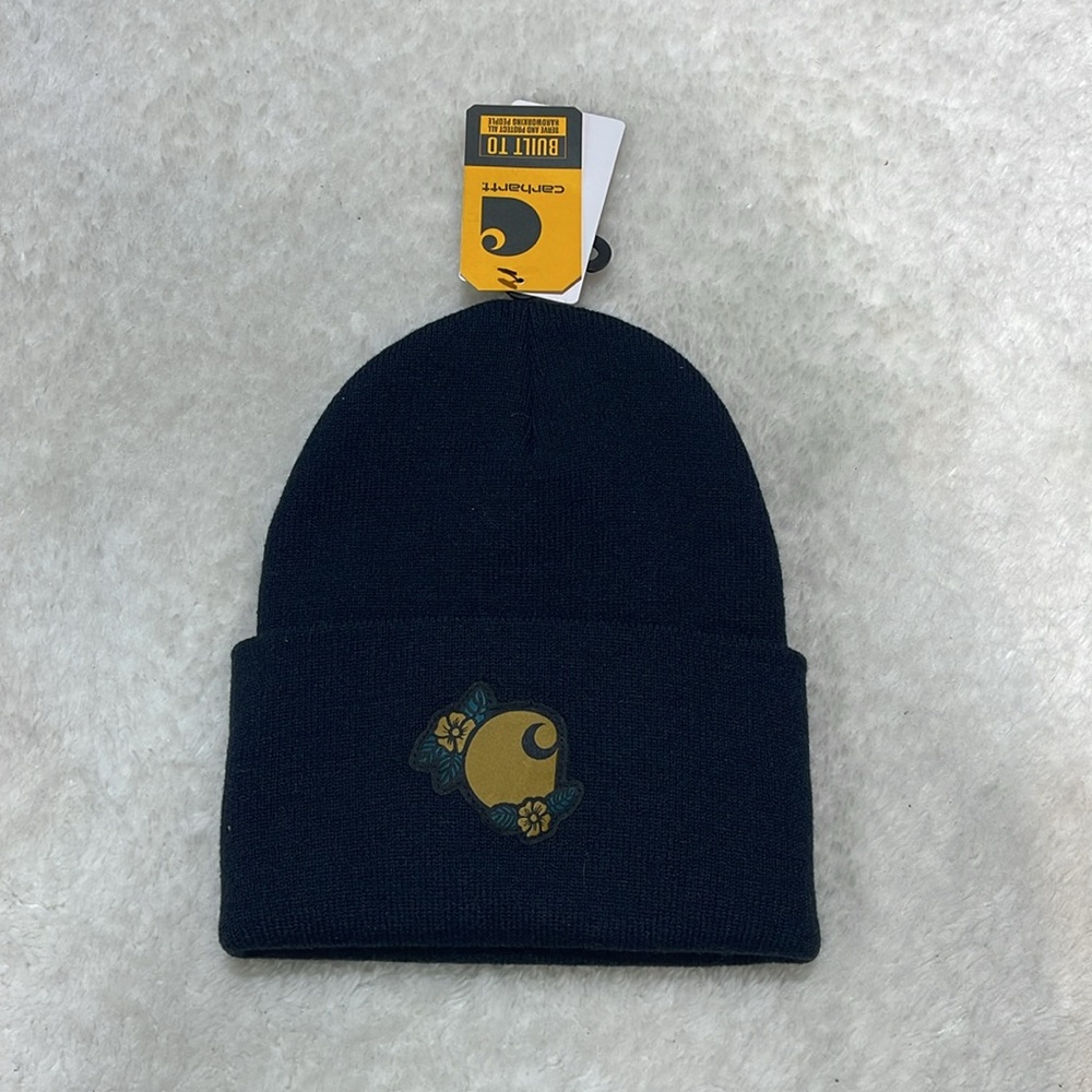 Carhartt Women's Cuffed Knit Floral Patch Beanie - Picture 2 of 8